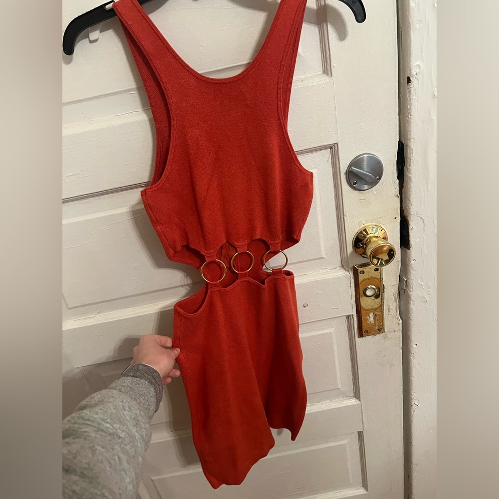 Red beachy dress with gold accents! Size‎ small.